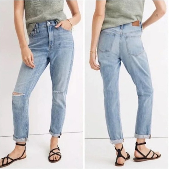 Madewell The High-Rise Slim Boy Jean in Elkhart Wash Size 26 - Picture 13 of 14